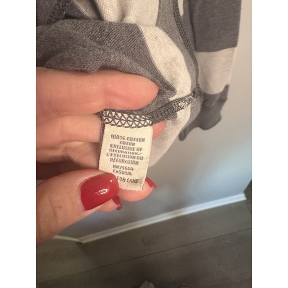 Y2K Abercrombie LS striped Gray Shirt Size Medium 100% Cotton - Picture 4 of 7